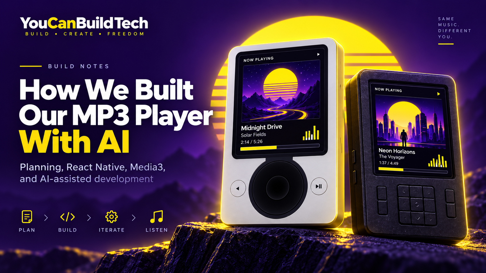 How We Built Our MP3 Player With AI, featuring retro-inspired music player designs