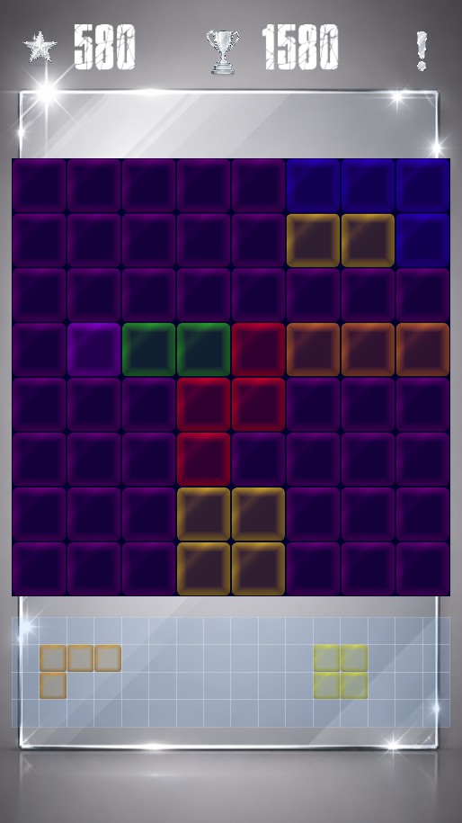 Polished block puzzle game UI after two weeks of development in Godot